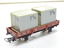 JOUEF   WAGON PLAT A ESSIEUX SNCF TRANSPORT DE 2 CONTENEURS  HO