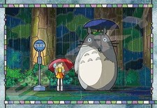 Puzzle ENSKY Ghibli Art Crystal My Neighbor Totoro Rainy Bus Stop 300 pièces