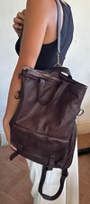 Sac à dos doux femme fille cuir véritable marron