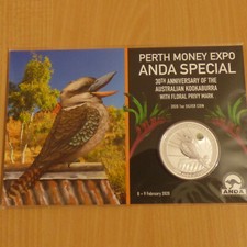 Australia 1$ Kookaburra 2020 ANDA Expo privy Kangaroo paw silver 999 1oz+Blister