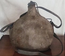 Ancienne Gourde Française Seconde Guerre WW2. Hauteur 24 cm, Diamètre 21 cm