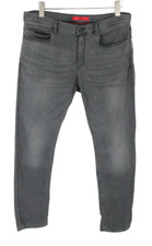 Jeans HUGO BOSS Pour Homme W34/~L30 Faded Slim Fit Whiskers Stretch Zip Fly Noir
