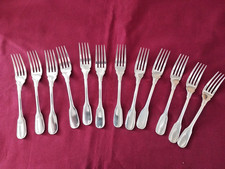 CHRISTOFLE : 12 fourchettes à poisson en métal argenté modèle Versailles  