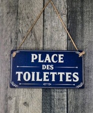 Plaque de porte WC en bois vintage, déco rétro petit coin, déco toilettes