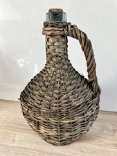 Ancienne Bouteille de Vin Digestifs Dame-Jeanne en Osier Bonbonne Vintage