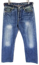 Jeans LEVI'S 501 Pour Homme W34/~L30 Whiskers Décolorés À Bouton Bleu Droit