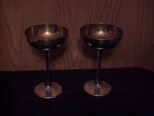 2 EALES SILVERPLATE STEMMED