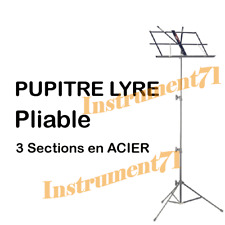 Pupitre 3 Parties Pliable Hauteur réglable de 50 à 112 cm couleur NOIRE