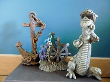 decoration aquarium accessoire poisson dragon balinese ancre gouvernail lot TBE