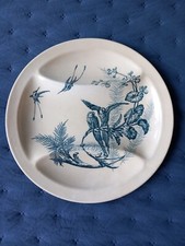 Assiette compartimentée en terre de fer Longwy Série Exotique 