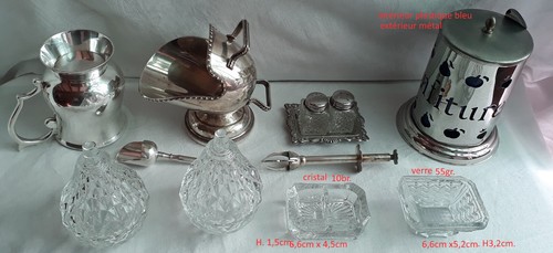 Lot métal argenté sucrier