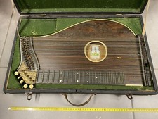 Ancienne harpe cithare Allemagne Maria Taferl clef étui très bon état