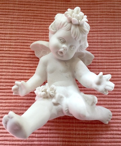 Ange fleuri porcelaine - ange,