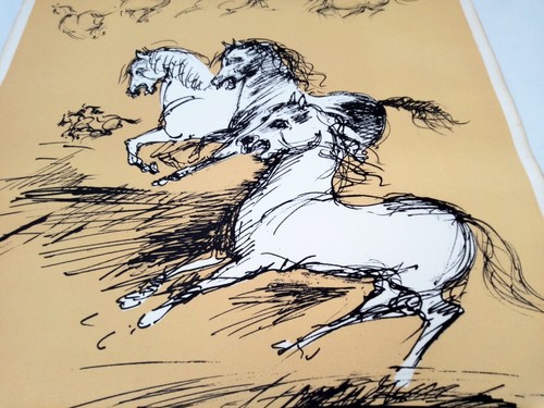 Ancienne gravure chevaux - gravure, "