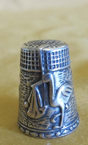 Ancien dé coudre argent - à, en