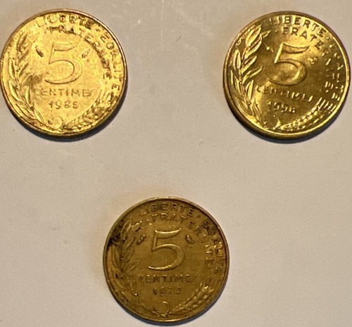 Trois pièces monnaie 5 - de,