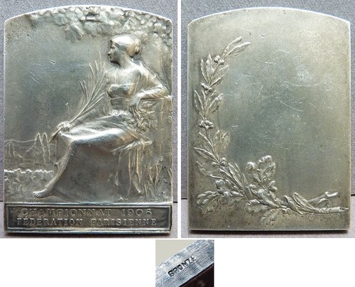 Medaille bronz argenté - , signé
