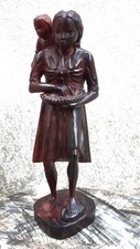 Statuette en bois femme - enfant - Madagascar - Afrique