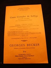 "Partition Cours complet de solfège 3 ème volume Georges Becker"