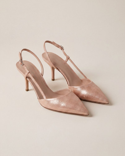Escarpins slingback daim - , rose