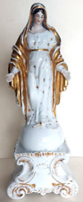 Ancienne Grande Vierge XIXème, porcelaine de Paris Epoque 19ème.