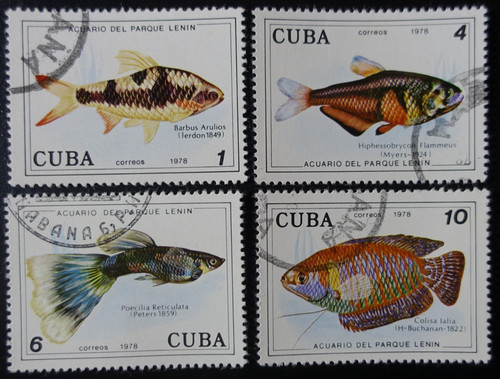 Timbres 1cuba poissons - du,