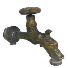 ANCIEN ROBINET ZOOMORPHE TETE GARGOUILLE CANARD EN BRONZE