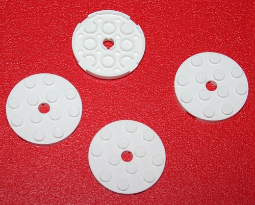 Lego white plate round 4x4 - lego,