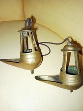 Lot de 2 lampes à huile anciennes en laiton