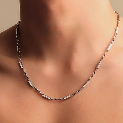 Collier mobius losange acier - collier,
