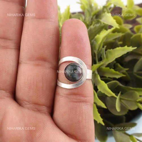925 argent rond - rond, mousse