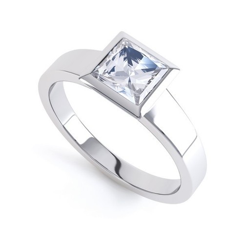 Bague solitaire diamant - en,