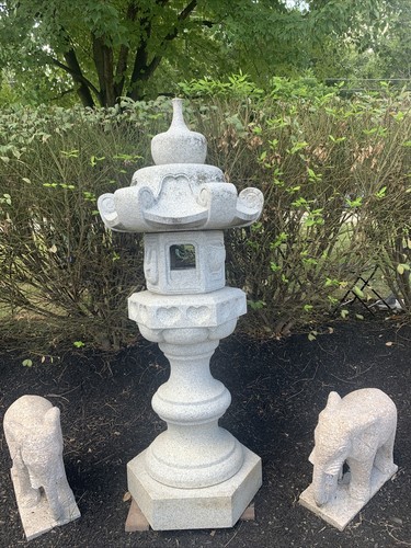 New heavy granite lantern - granite,