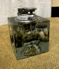 Briquet carré en cristal / verre vintage 70