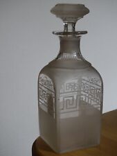 ANCIENNE BELLE CARAFE CAVE LIQUEUR EN CRISTAL 19 EME STYLE NAPOLEON III GRAVURE