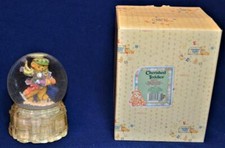Nib 1997 Enesco Cherished Teddies - Blanc Noël Musique Eau Globe #292575