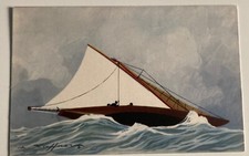 Carte postale ancienne Léon Haffner Yachts au bas ris