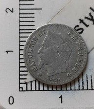 K14503 pièce de monnaie argent 20 cent de francs 1866 A Paris Napoléon III 