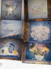 LOT de 18 PHotos de Peinture Tableaux d'Art abstrait Signé DOBIN et la pochette