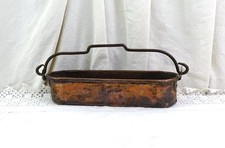 Small French Antique Copper Fish Kettle Apprentice Piece, Vintage Copperware