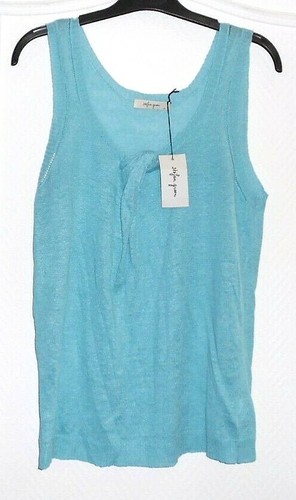 Haut tricot fin bleu 100 - %, lin