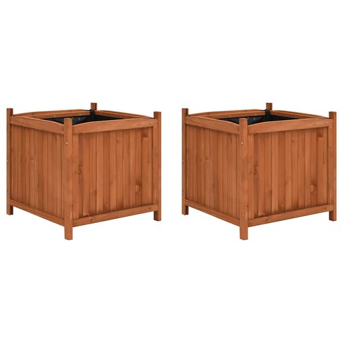 Bois sapin jardinières - 2x, de