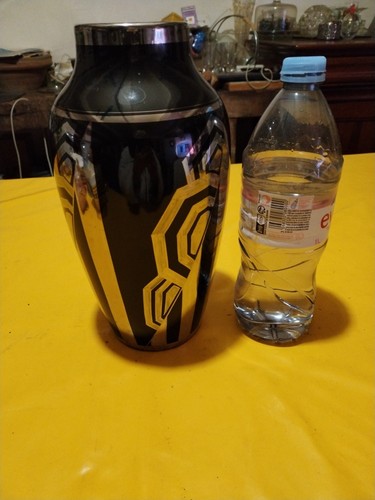 Vase art deco argent noir - argent,