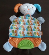 S2P / doudou chien plat orange bleu vert pommes BABYSUN