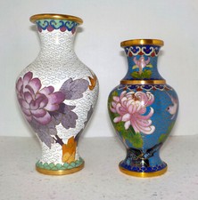 2 Vases émaillés cloisonnés