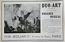 PUBLICITÉ DE PRESSE 1926 LE PIANOLA PIANO DUO-ART ÉLECTRIQUE - THE AEOLIAN .