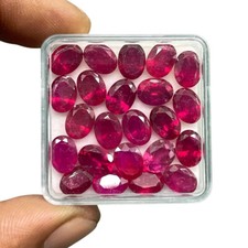 6 Pièces Naturel Rubis 8x6mm Coupe Ovale Superbe Rouge Bague Taille Ample Gemmes