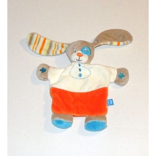 Doudou lapin cocard bleu - cocard, tex