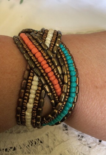 Beaded braid bracelet hand - beaded,