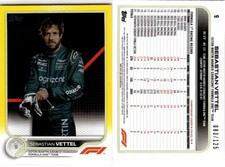Topps 2022 Flagship Formula 1 Numéro 9 Sebastian Vettel Jaune 83/125